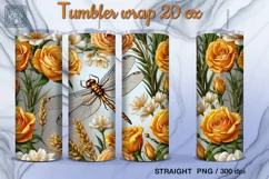 Dragonfly Tumbler Sublimation, 20 oz Tumbler Wrap Product Image 2