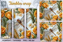 Dragonfly Tumbler Sublimation, 20 oz Tumbler Wrap Product Image 1