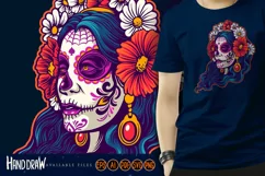 Mexican Day Beautiful Girl Hair with Flowers SVG Product Image 1