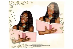 Dark Skin Planner Girl Clip Art/Planner Girl Clipart Product Image 2