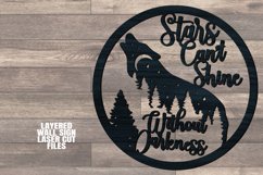 Wolf Moon Phrase Round Sign SVG Glowforge Laser Cut Files Product Image 2