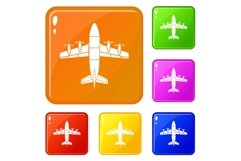Aviation icons set vector color Product Image 1