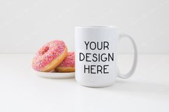 Mug Mockup 15 Oz Blank White Coffee Cup Donut Mock up Product Image 1