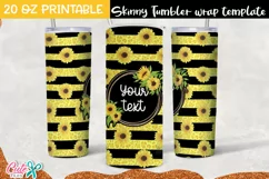 Striped and sunflower day 20 Oz. Skinny Tumbler Product Image 2