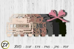 3d Layered valentine truck. 3d truck SVG. Valentine Cut File Product Image 2