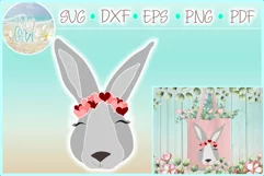Bunny Face With Hearts Svg Dxf Eps Png Pdf Files For Cricut Product Image 1