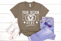 Bella Canvas 3001 Heather Brown Mockup, Unisex Tshirt Mockup Product Image 1