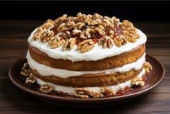 Delectable walnut layer cake with cream frosting Product Image 1
