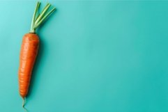 Fresh single carrot lying on minimalist turquoise background Product Image 1