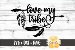 Love My Tribe - Boho Arrow Feather SVG PNG DXF Cut Files Product Image 2
