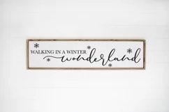 Christmas Sign SVG - Walking In A Winter Wonderland Product Image 3