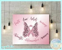 Breast Cancer Ribbon Butterfly Awareness SVG Product Image 2