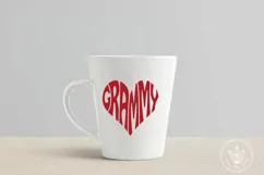 Grammy Cut File | Heart Word Art Product Image 2