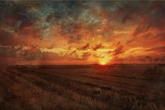Rustic sunset over harvested fields Product Image 1