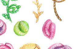 Watercolor hand embroidery clipart, Watercolor needlework Product Image 2