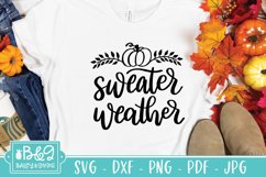 Sweater Weather SVG, Cute Autumn Hand Lettered Cut File Product Image 6