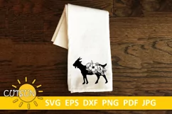 Floral Goat SVG | Goat SVG | Farmhouse SVG Product Image 2