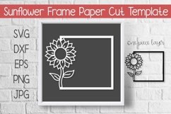 Sunflower Frame Paper Template Cut Design SVG Product Image 1