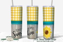 20 oz. Skinny Tumbler Sublimation | Sunflower | Sunshine Product Image 2