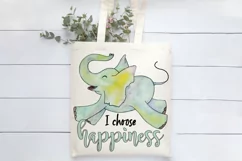 Baby Elephant Sublimation | Happiness | Positive Quotes Product Image 3