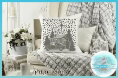 SVG Cabin Truck and Trees Christmas Scene Glass Block Design Product Image 2