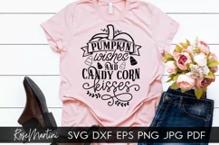 Pumpkin Wishes And Candy Corn Kisses SVG Autumn Halloween Product Image 7