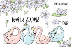 Lovely swans clipart Product Image 1