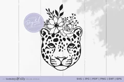 Flower Leopard No.3 SVG Cut File for Cricut and Silhouette Product Image 1