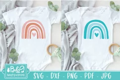 Cute Baby SVG - Rainbow with Heart - Newborn SVG Product Image 1