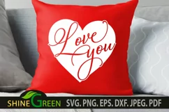 Love You Heart Valentine's Day SVG Design Product Image 4