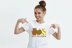 Softball Peace love PNG, T-shirt design for sublimation Product Image 2