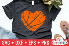 Basketball SVG | Basketball Heart Brush Strokes Product Image 2