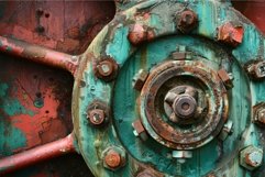 Rusty industrial valve showing its age and wear Product Image 1