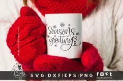 Seasons Greetings SVG | Christmas Round Sign | Christmas SVG Product Image 2