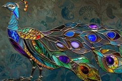 Stained Glass Peacock Background Wallpaper Product Image 1