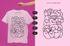 Happy Vegetables Doodle T-shirt | SVG Product Image 1