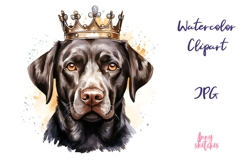 Labrador Retriever Watercolor Clipart in a Birthday Crown Product Image 1