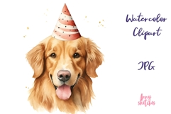 Golden Retriever Birthday Clipart Happy Dog Illustrations Product Image 1