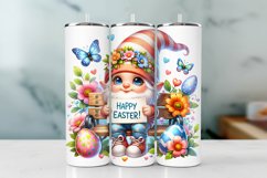 Cute Gnome Easter Tumbler Wrap Sublimation Design Product Image 1