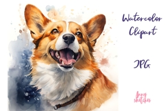 Cute Corgi Watercolor Clipart Corgi Mom Product Image 1