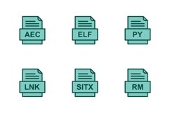 Set Of File Formats Icons Product Image 1