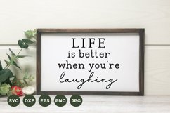 Farmhouse Sign SVG |Life is better when you're laughing SVG Product Image 1