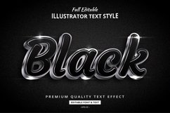 Realistic Black Silver 3D Illustrator Text Style Effect Product Image 1