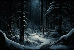 Enchanted winter forest at night Product Image 1