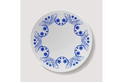 Realistic Plate Vector. Closeup Porcelain Tableware Product Image 1