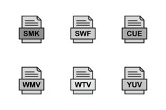 Set Of File Formats Icons Product Image 1