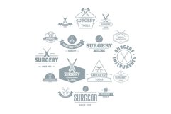 Surgery tools logo icons set, simple style Product Image 1