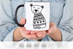 Winter Bear SVG Cut File for Christmas, Polar Bear SVG Product Image 4