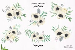 Watercolor Winter Christmas Clipart Bouquets Flowers Anemone Florals  Product Image 3