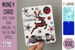 Christmas reindeer Money card | Paper cutting | Money card Product Image 1